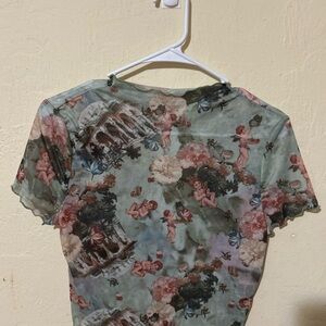 Floral Angel Print Women's Top